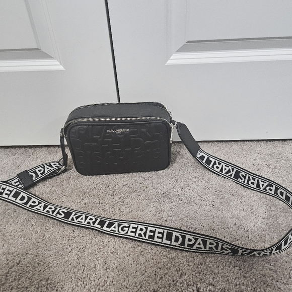 Karl Lagerfield Paris Maybelle Camera Crossbody Logo Bag, Black, New w/o Tag - Picture 1 of 16